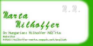 marta milhoffer business card